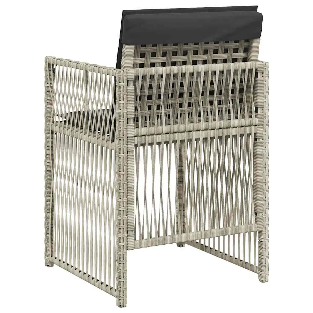 Outdoor Garden Chairs 4 Piece Set with Cushions Grey Patio Seating Furniture