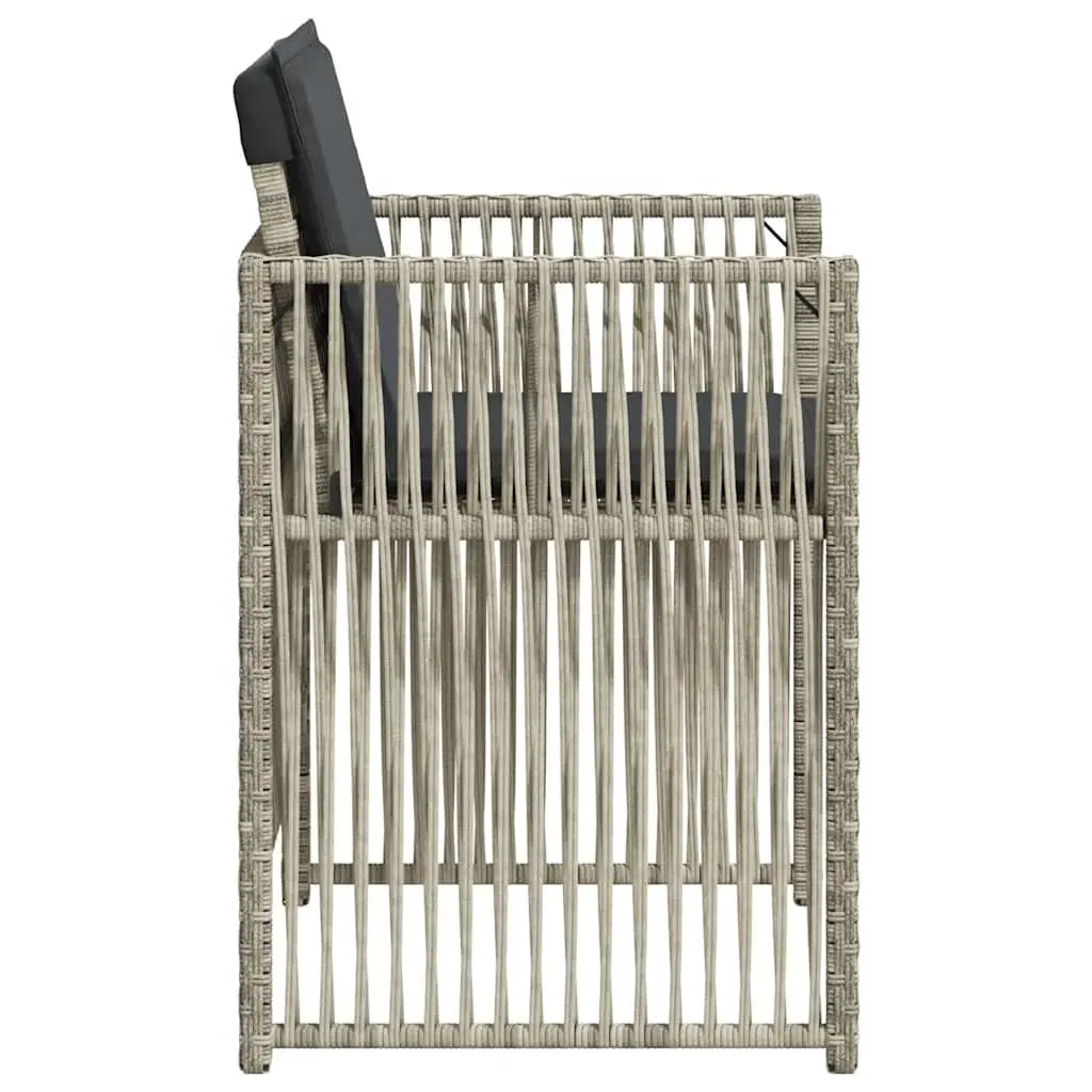 Outdoor Garden Chairs 4 Piece Set with Cushions Grey Patio Seating Furniture