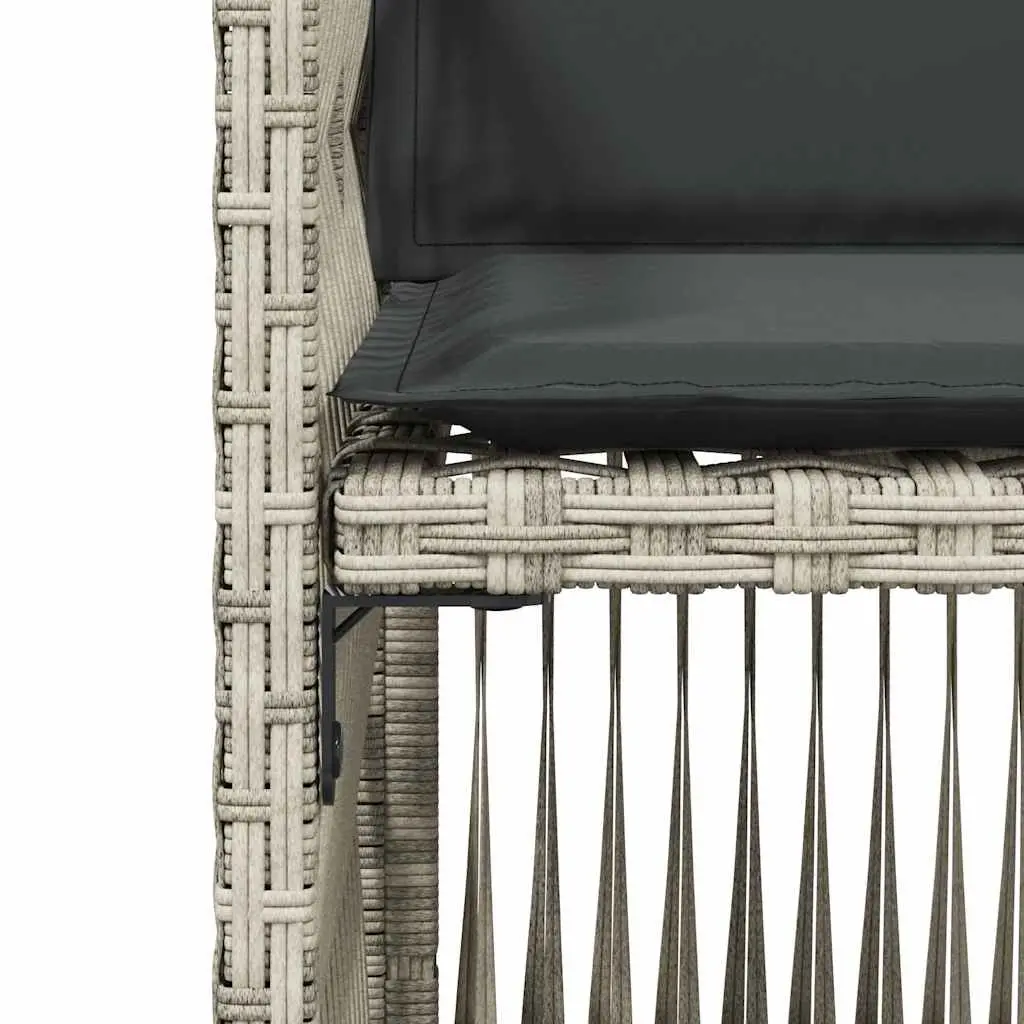 Outdoor Garden Chairs 4 Piece Set with Cushions Grey Patio Seating Furniture