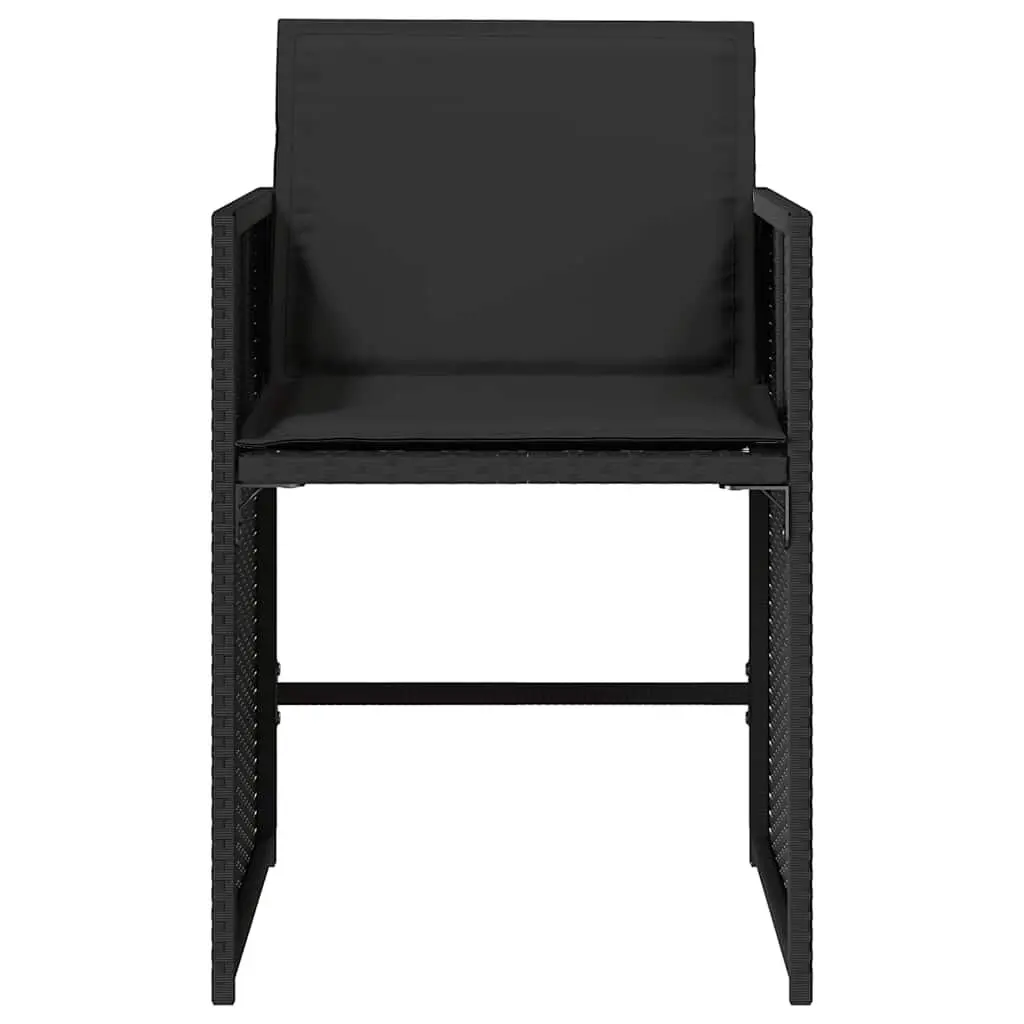 Black Poly Rattan Outdoor Chairs Set of 4