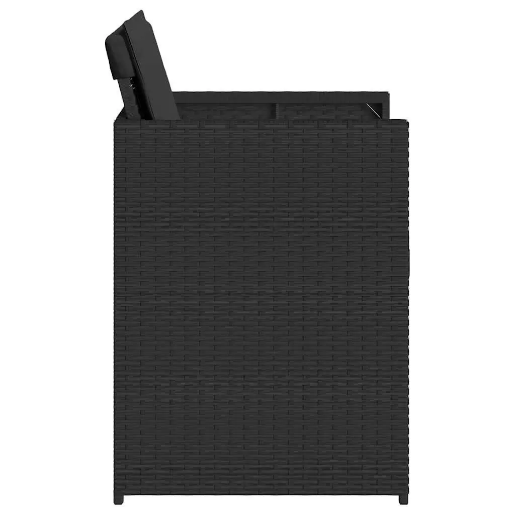 Black Poly Rattan Outdoor Chairs Set of 4