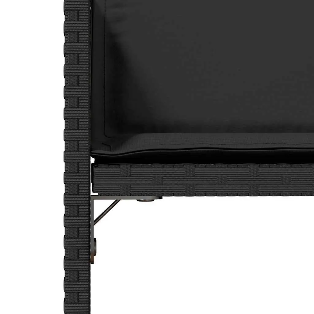 Black Poly Rattan Outdoor Chairs Set of 4