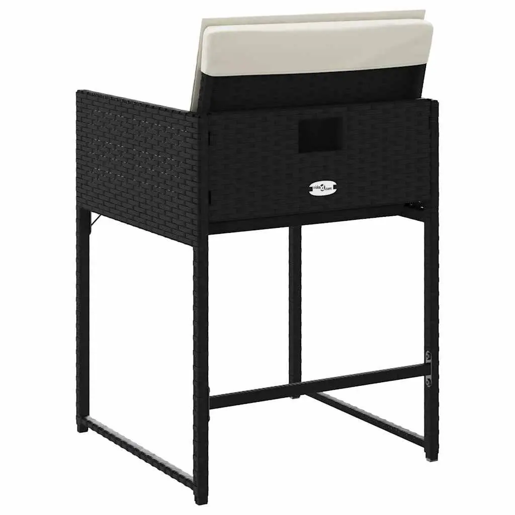 Garden Chairs 4 Piece Poly Rattan Black with Cushions