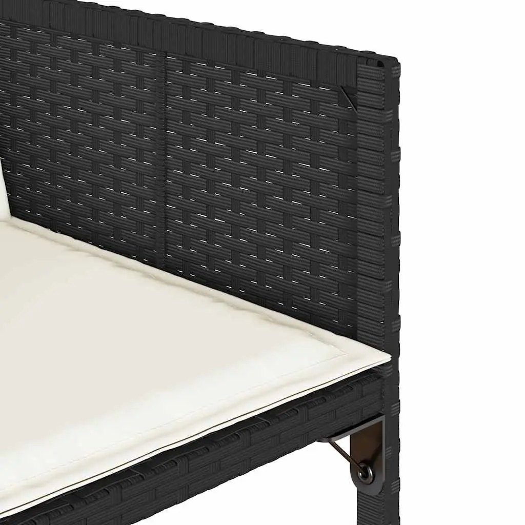 Garden Chairs 4 Piece Poly Rattan Black with Cushions