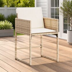 Durable Outdoor Garden Chairs Set of 4 with Cushions
