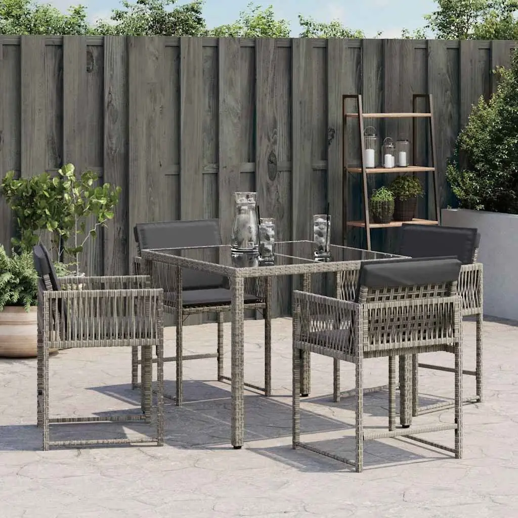 Outdoor Chairs Set of 4 with Cushions in Grey
