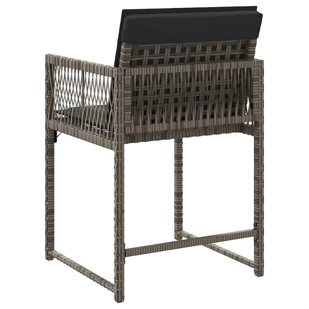Outdoor Chairs Set of 4 with Cushions in Grey