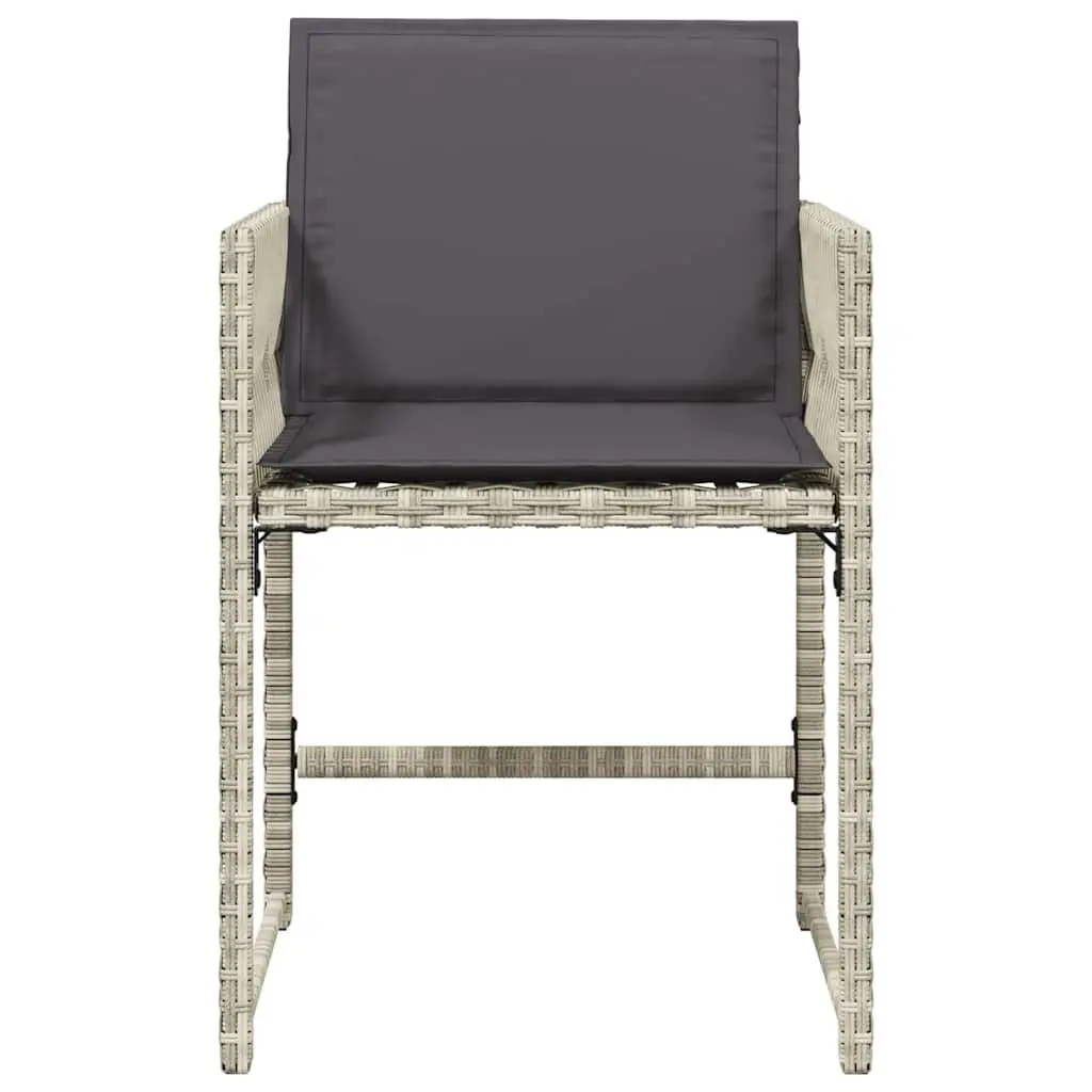Grey Poly Rattan Garden Chair Set of 4