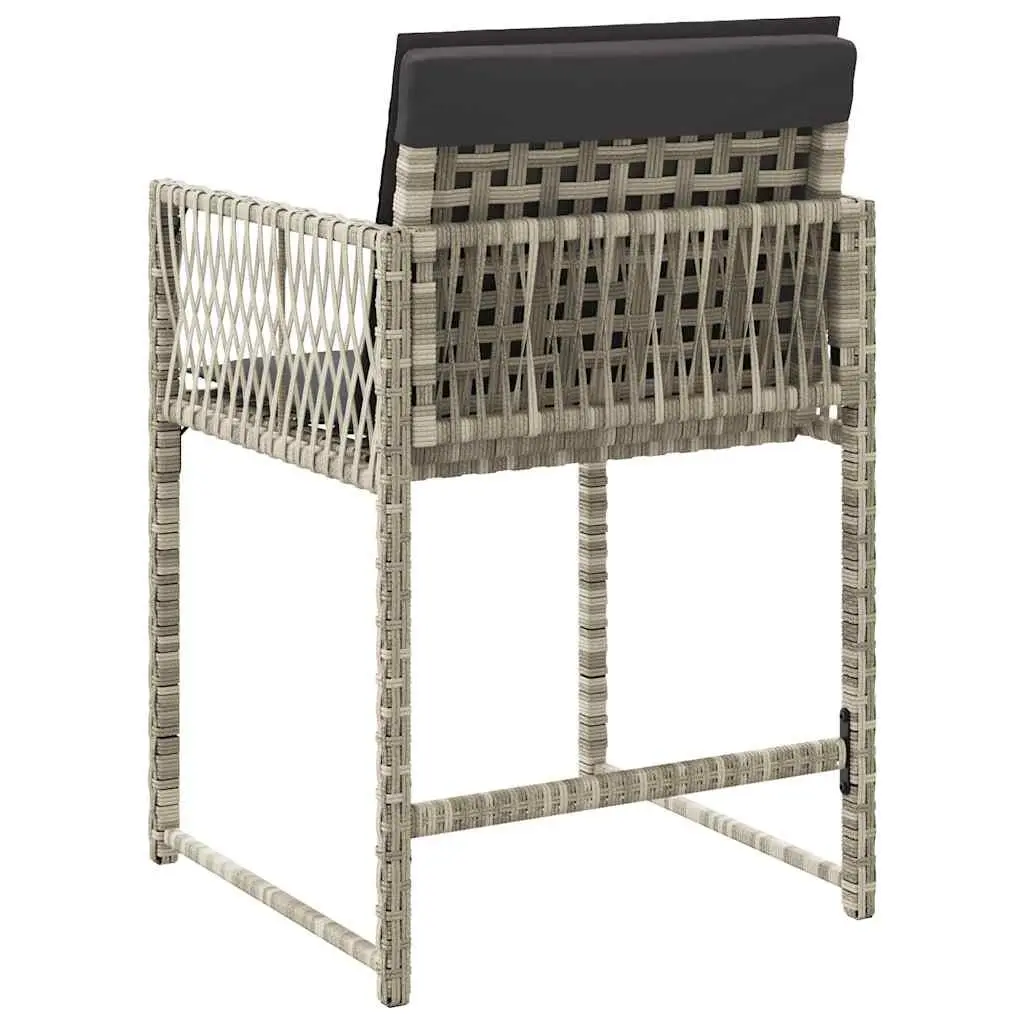 Grey Poly Rattan Garden Chair Set of 4
