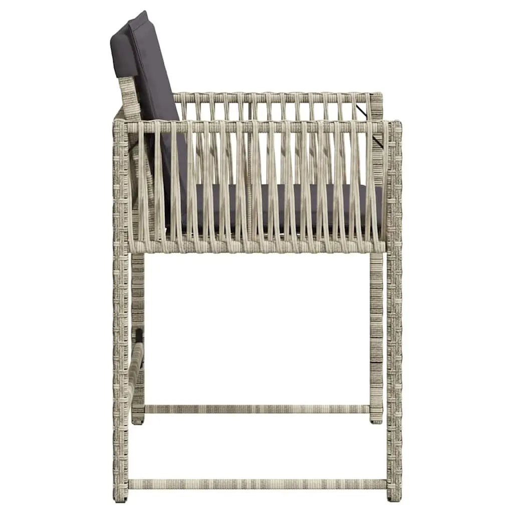 Grey Poly Rattan Garden Chair Set of 4