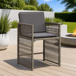 Premium Outdoor Garden Chairs Set of 4 in Grey