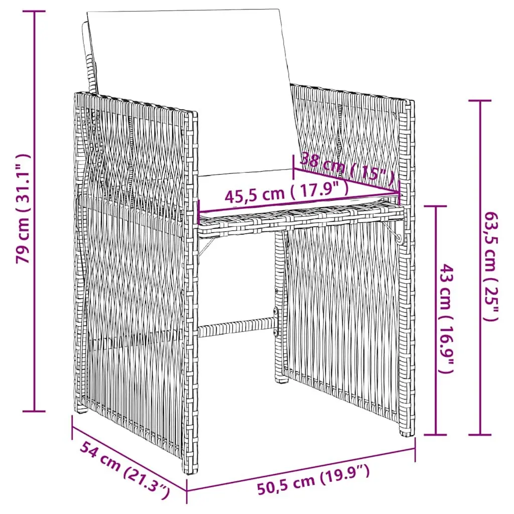 Outdoor Garden Chairs Set of 4 in Grey