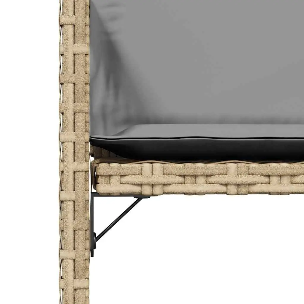 4-Piece Outdoor Garden Chairs Set in Beige with Cushions
