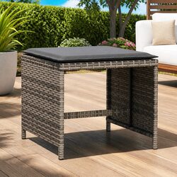 High-Quality Garden Stools with Cushions 4 pcs Grey