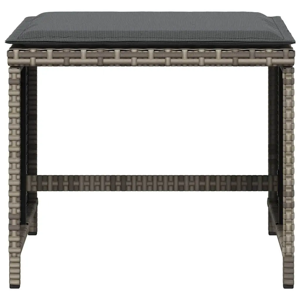 Garden Stools with Cushions 4 pcs Grey