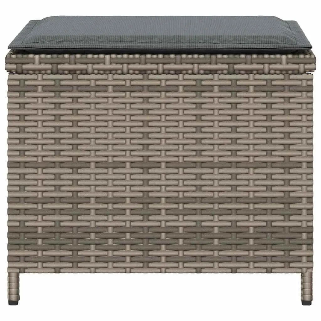 Garden Stools with Cushions 4 pcs Grey