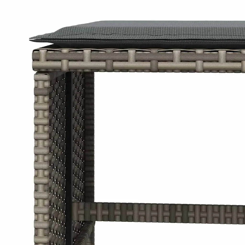 Garden Stools with Cushions 4 pcs Grey
