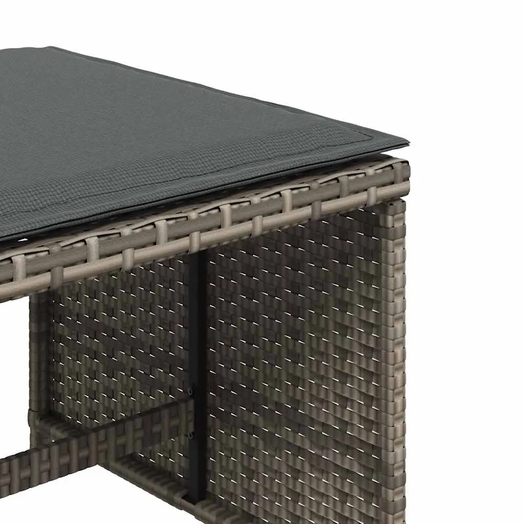 Garden Stools with Cushions 4 pcs Grey