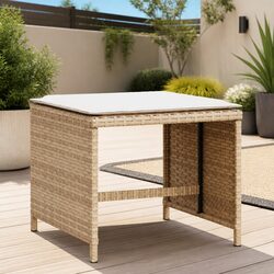 Durable Garden Stools with Cushions 4 pcs Beige 41x41x36 cm