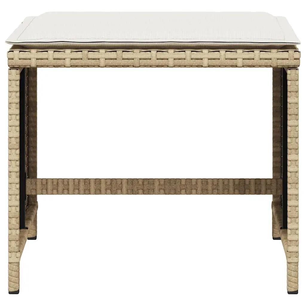 Garden Stools PE Rattan 41x41x36 cm Beige 4 Piece