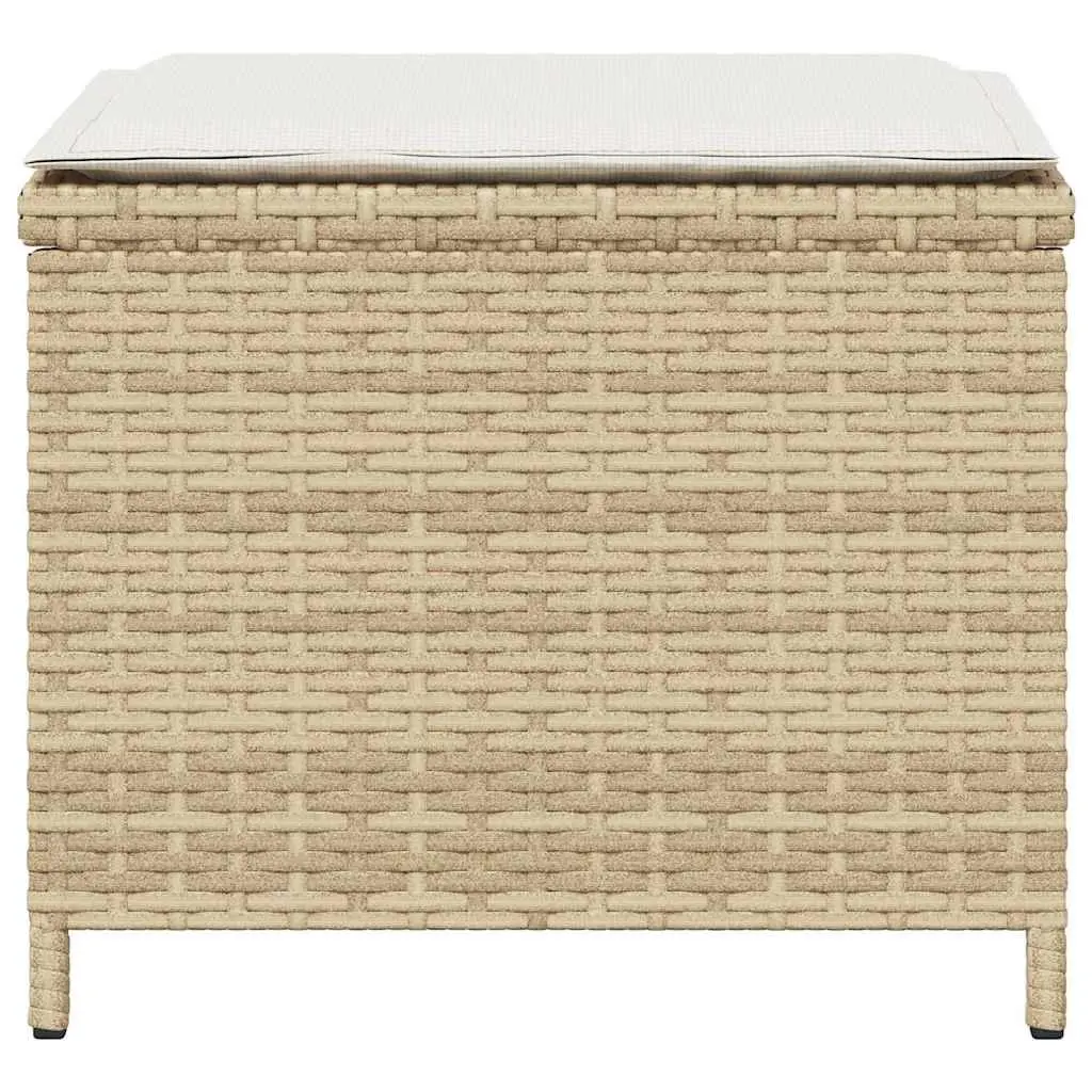 Garden Stools PE Rattan 41x41x36 cm Beige 4 Piece