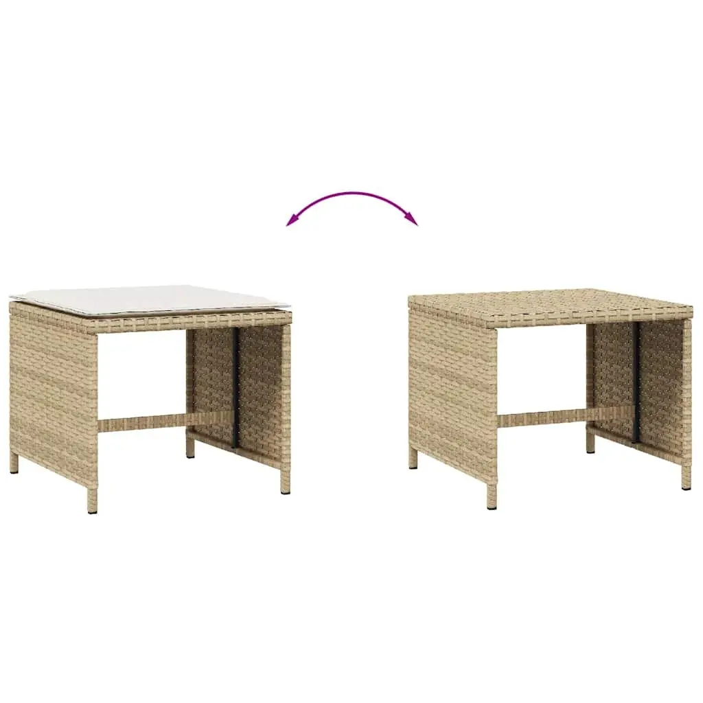 Garden Stools PE Rattan 41x41x36 cm Beige 4 Piece