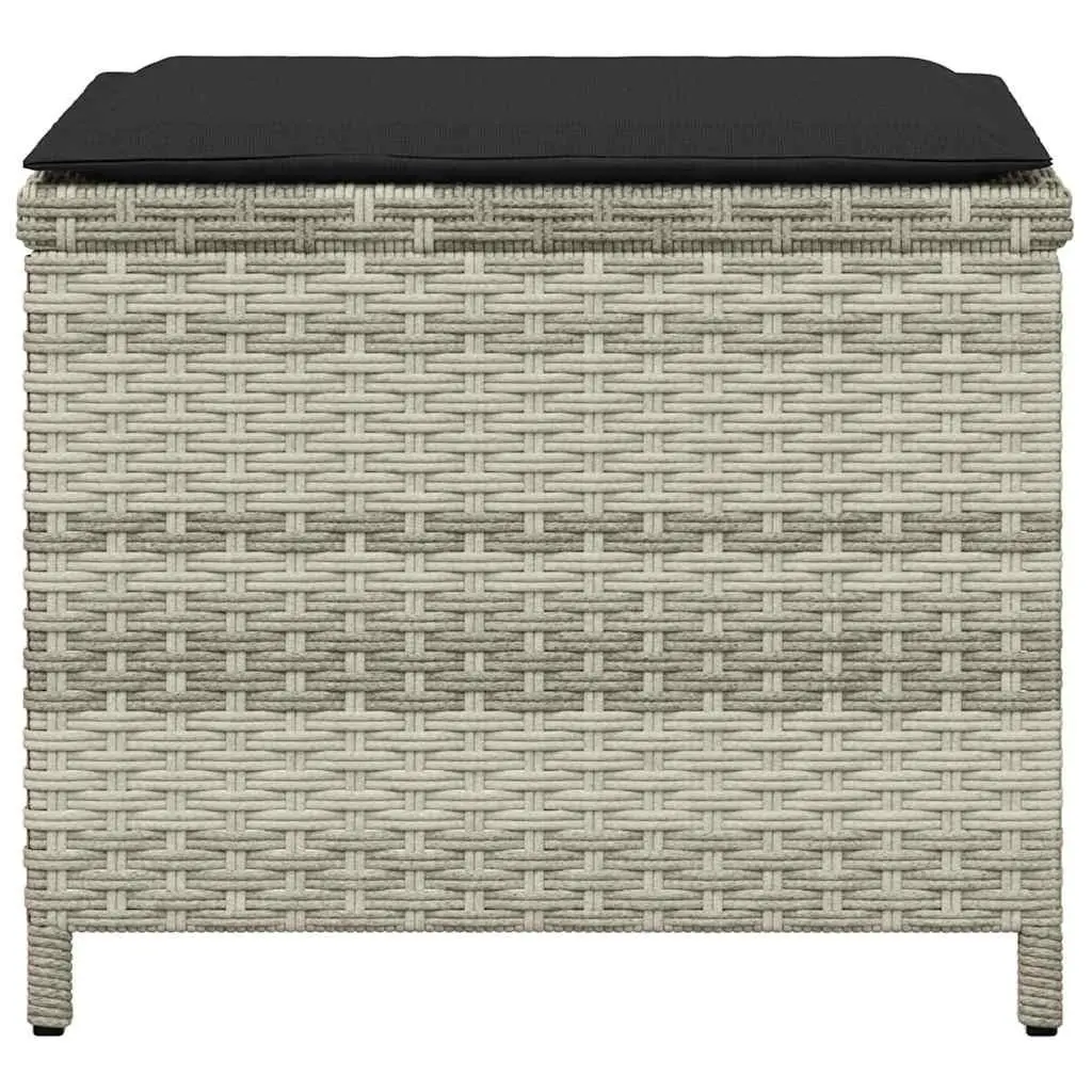 Garden Stools with Cushions 4 Pieces Outdoor Seating Grey 41x41x36 cm
