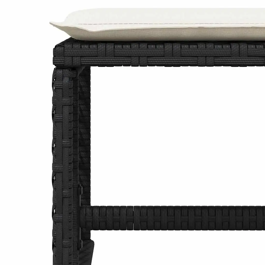 Garden Stools PE Rattan 41x41x36cm Black 4 Piece Outdoor Footrest Seating Set