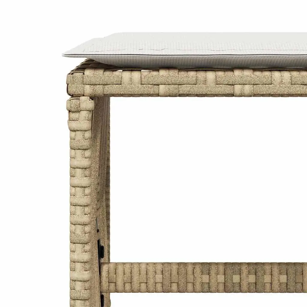 Garden Stools with Cushions 4 pcs Beige Set