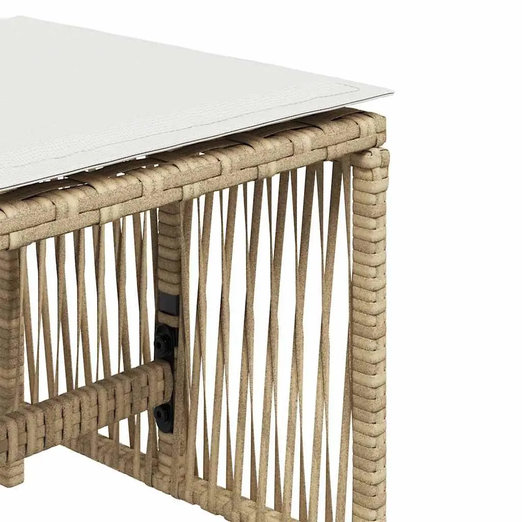 Garden Stools with Cushions 4 pcs Beige Set