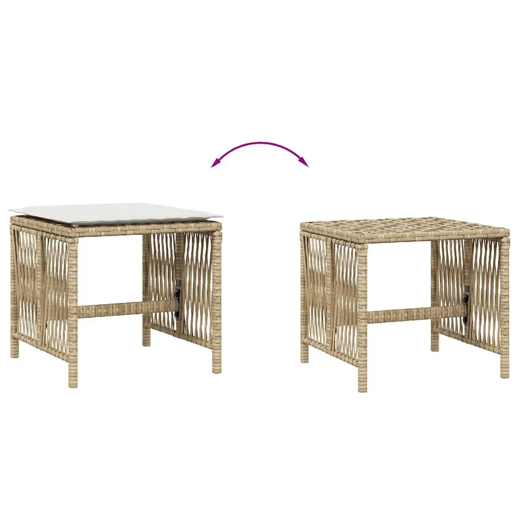 Garden Stools with Cushions 4 pcs Beige Set