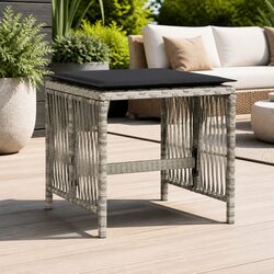 Stylish Grey Garden Stools with Cushions Set of 4