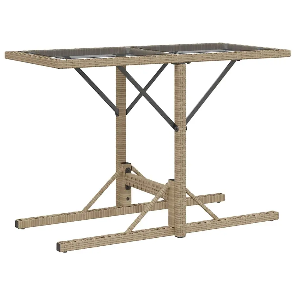 Beige Poly Rattan 3 Piece Bistro Set with Cushions