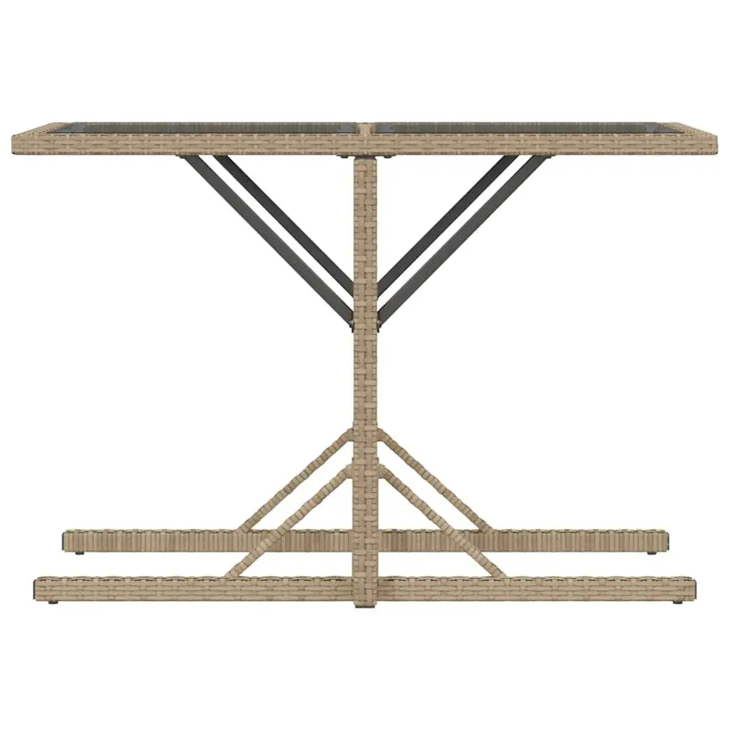 Beige Poly Rattan 3 Piece Bistro Set with Cushions