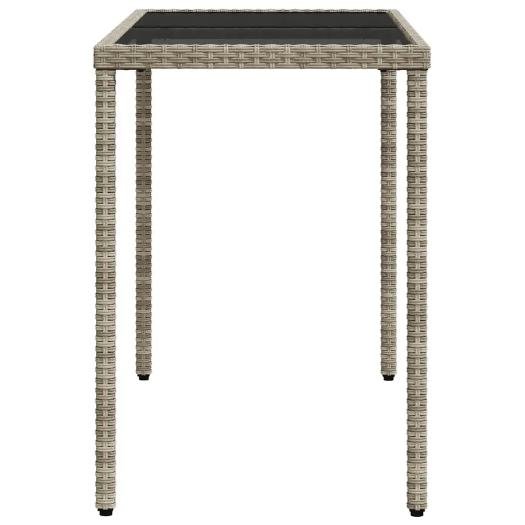 Grey Glass Top Garden Table for Outdoor Use