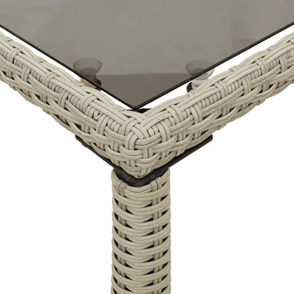 Grey Glass Top Garden Table for Outdoor Use
