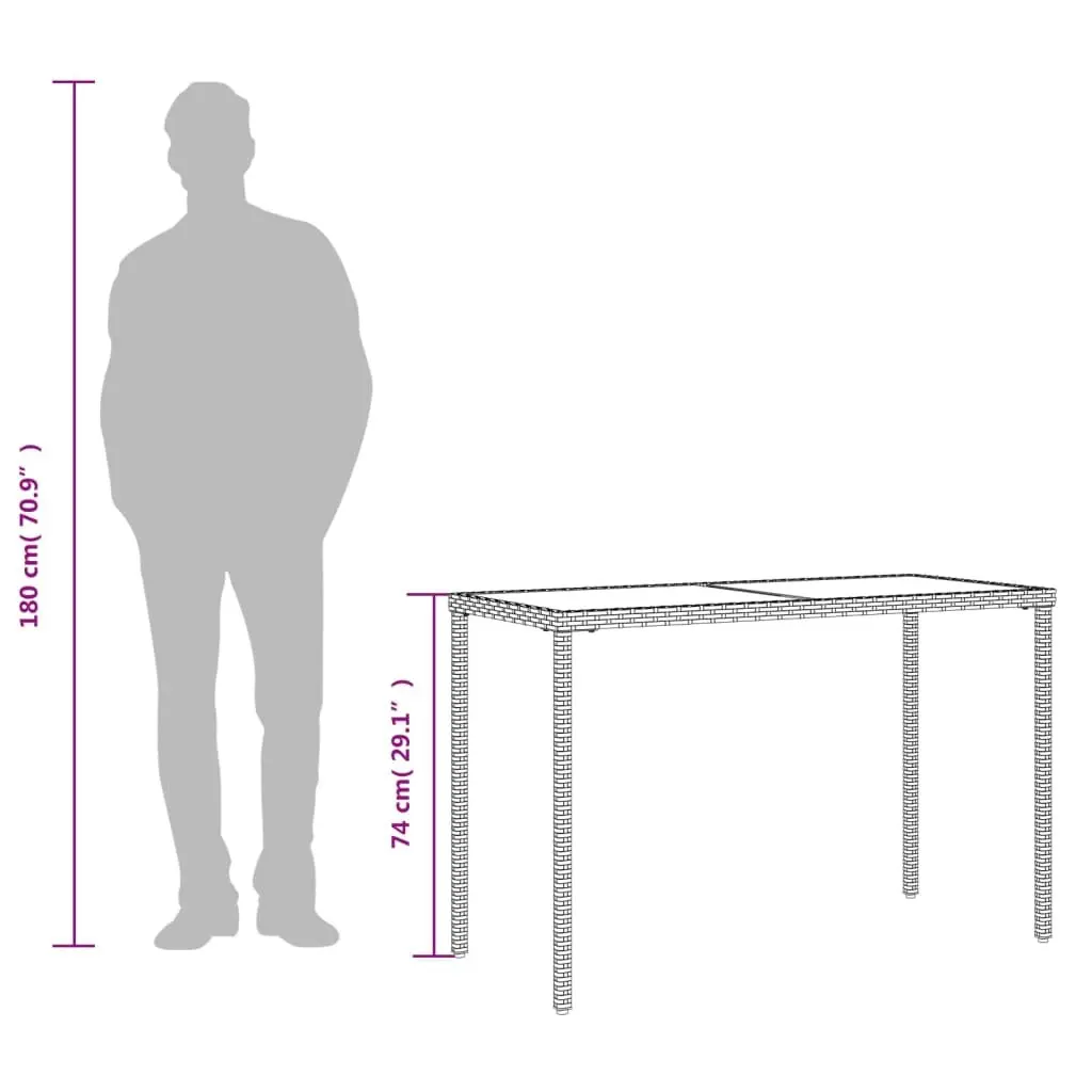 Grey Glass Top Garden Table for Outdoor Use