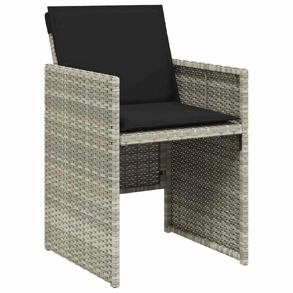 5 Piece Garden Dining Set with Grey Rattan Chairs