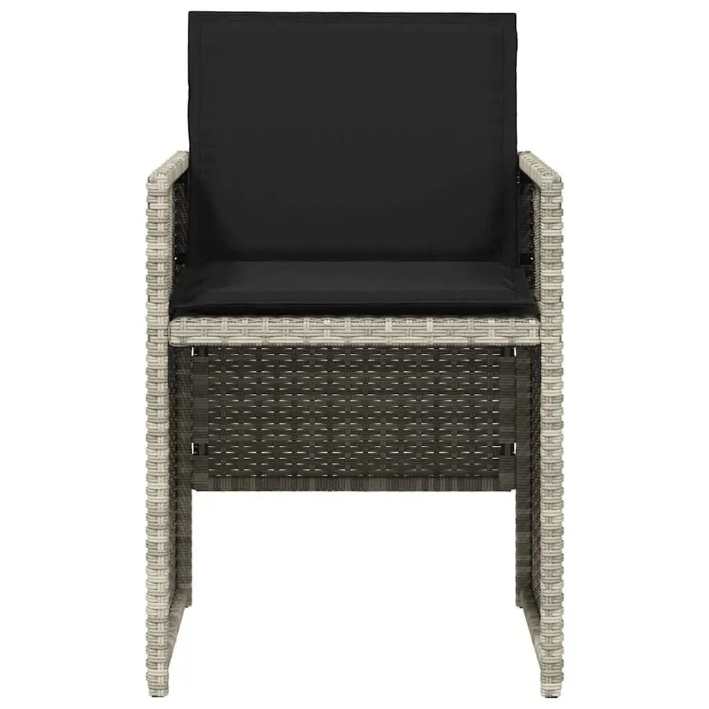 5 Piece Garden Dining Set with Grey Rattan Chairs