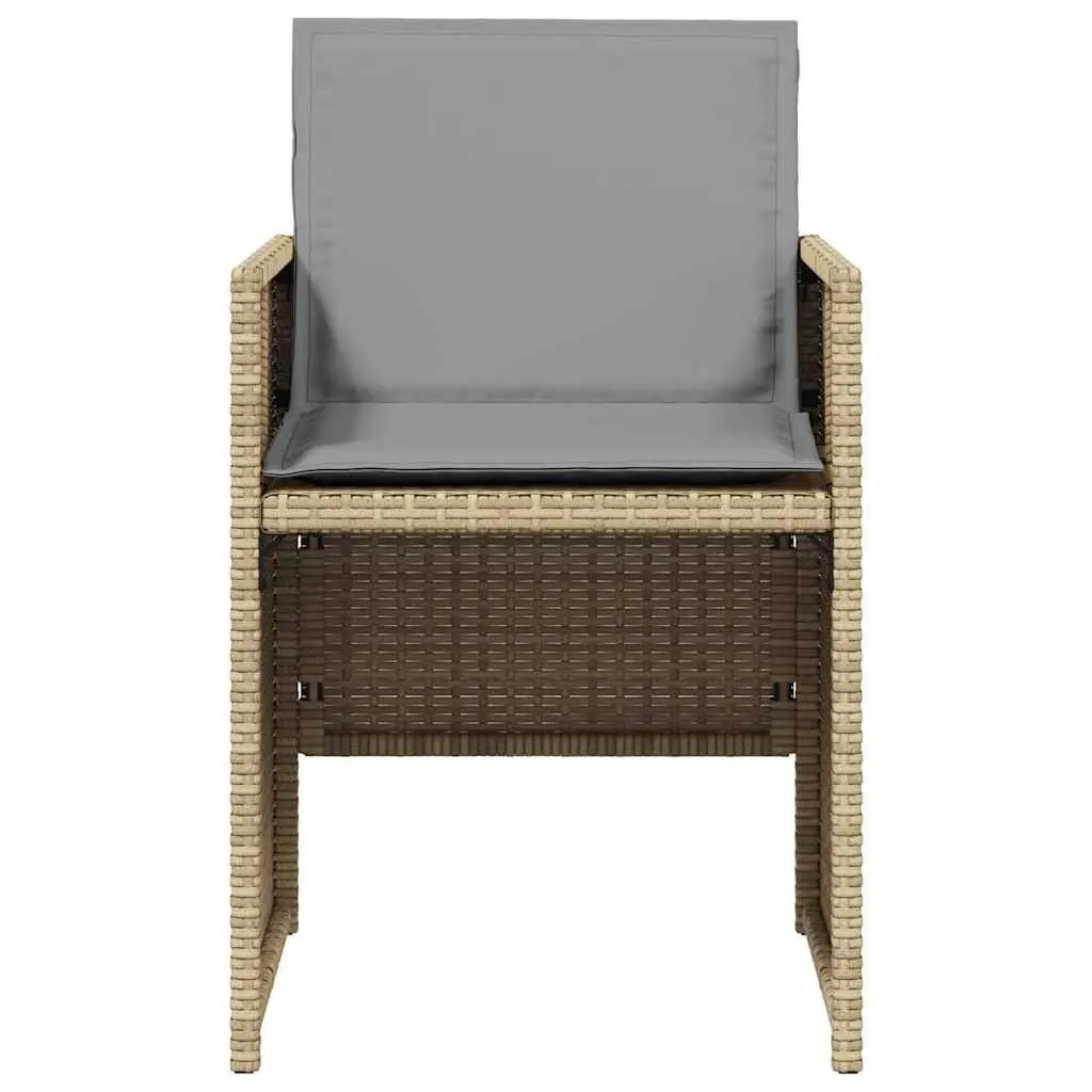 5 Piece Beige Poly Rattan Outdoor Garden Dining Set