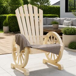 Solid Wood Adirondack Chair for Relaxing Outdoors