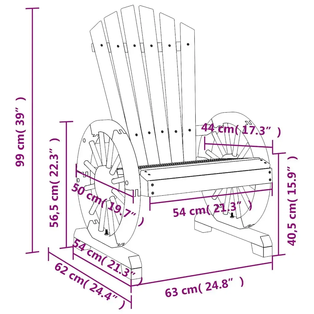 Solid Wood Adirondack Chair for Relaxing Outdoors
