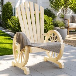 Set of 2 Solid Wood Adirondack Chairs for Outdoor Relaxation
