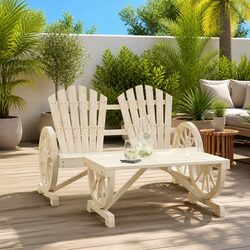 Adirondack Outdoor Lounge Chair Set with Coffee Table - 2 Pieces