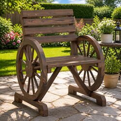 Solid Wood Fir Outdoor Garden Chairs Set of 2