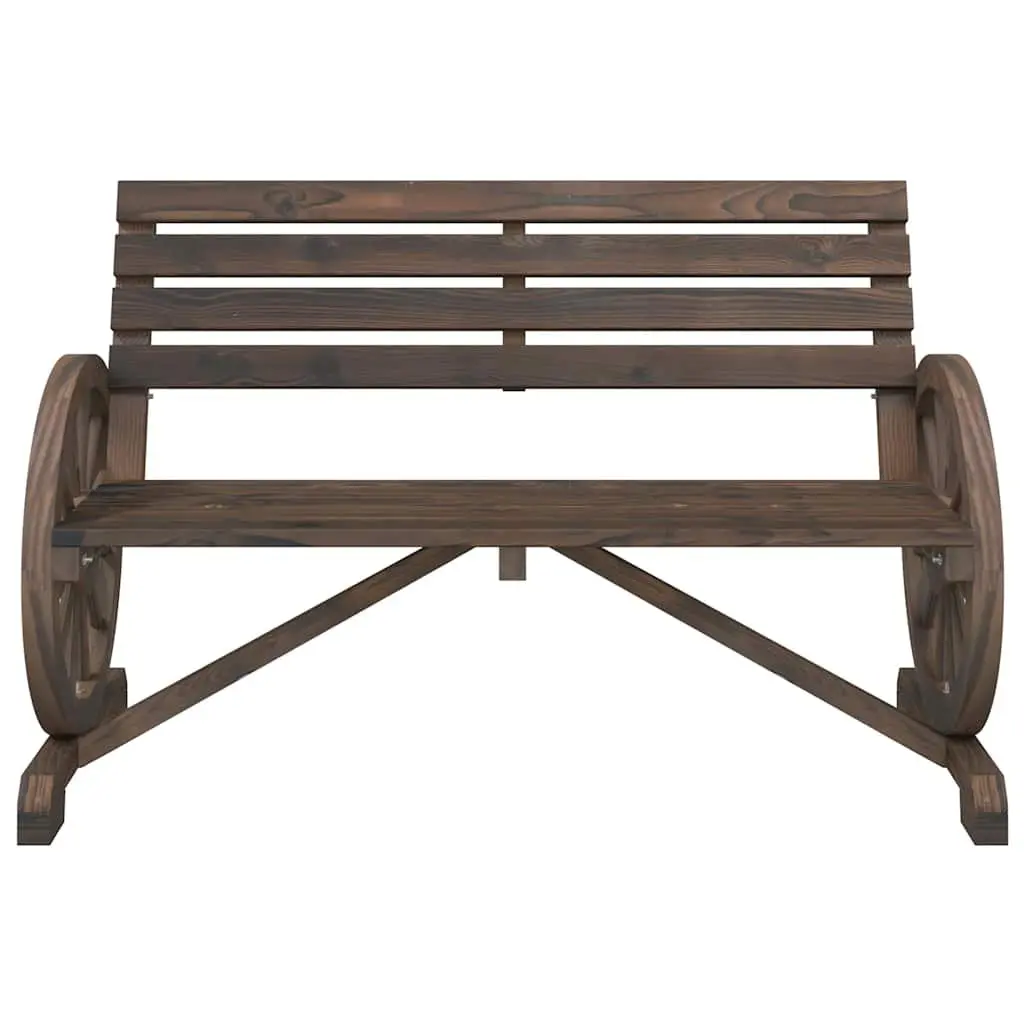 Wooden Garden Bench for Two with Backrest and Armrests