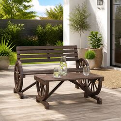 Durable 2 Piece Outdoor Sectional Sofa Set in Brown