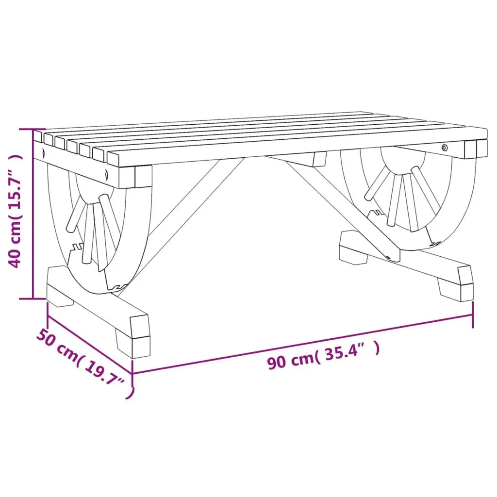 Garden Coffee Table 90x50x40 cm Outdoor Patio Furniture Solid Wood Fir Brown
