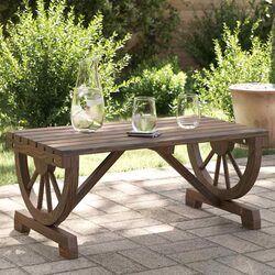 Solid Wood Fir Garden Coffee Table for Outdoor Use