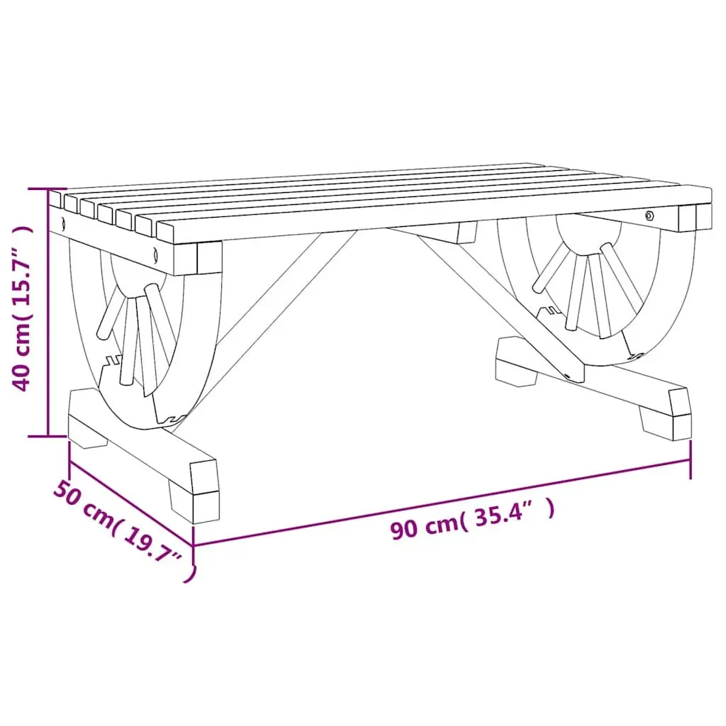 Solid Wood Fir Garden Coffee Table for Outdoor Use